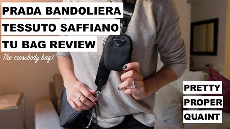 bandoliera tessuto saffiano prada|prada bandoliera tessuto saffiano review.